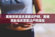 离婚贷款没还清能过户吗，离婚贷款没还清能过户吗现在