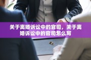 关于离婚诉讼中的官司，关于离婚诉讼中的官司怎么写