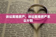 诉讼离婚房产，诉讼离婚房产怎么分割