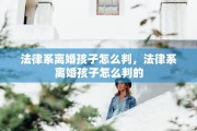 法律系离婚孩子怎么判，法律系离婚孩子怎么判的