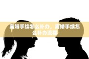 离婚手续怎么补办，离婚手续怎么补办流程
