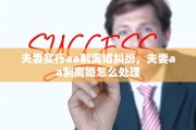 夫妻实行aa制离婚纠纷，夫妻aa制离婚怎么处理