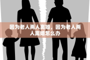 因为老人两人离婚，因为老人两人离婚怎么办