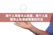 两个人离婚怎么处理，两个人离婚怎么处理最简单的方法