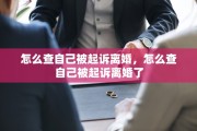 怎么查自己被起诉离婚，怎么查自己被起诉离婚了