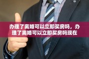 办理了离婚可以立即买房吗，办理了离婚可以立即买房吗现在