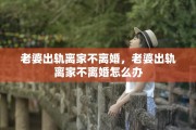 老婆出轨离家不离婚，老婆出轨离家不离婚怎么办