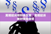 离婚起诉啥时候生效，离婚起诉啥时候生效啊