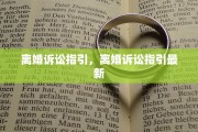 离婚诉讼指引，离婚诉讼指引最新