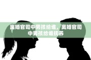离婚官司中男孩给谁，离婚官司中男孩给谁抚养