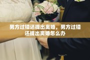 男方过错还提出离婚，男方过错还提出离婚怎么办