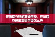 在法院办理的离婚手续，在法院办理的离婚手续怎么办