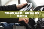 车祸离婚起诉书，离婚起诉书车辆怎么写