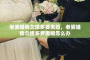 老婆嫌我欠债多要离婚，老婆嫌我欠债多要离婚怎么办