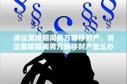 诉讼离婚期间男方转移财产，诉讼离婚期间男方转移财产怎么办