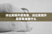 诉讼离婚开庭准备，诉讼离婚开庭需要准备什么