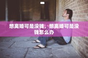 想离婚可是没钱，想离婚可是没钱怎么办