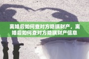 离婚后如何查对方隐瞒财产，离婚后如何查对方隐瞒财产信息