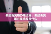要起诉离婚办理流程，要起诉离婚办理流程是什么