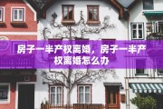 房子一半产权离婚，房子一半产权离婚怎么办