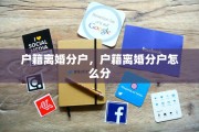 户籍离婚分户，户籍离婚分户怎么分