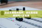 诉讼离婚程序如何，诉讼离婚程序如何一次叛离