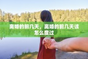 离婚的前几天，离婚的前几天该怎么度过