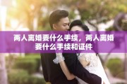 两人离婚要什么手续，两人离婚要什么手续和证件