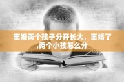 离婚两个孩子分开长大,离婚了,两个小孩怎么分 离婚两个孩子分开长大,离婚了,两个小孩怎么分
