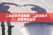 二次出轨不想离婚，二次出轨不想离婚怎么办