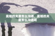离婚的夫妻怎么沟通，离婚的夫妻怎么沟通呢
