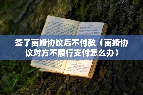 签了离婚协议后不付款(离婚协议对方不履行支付怎么办) 签了离婚协议后不付款(离婚协议对方不履行支付怎么办)