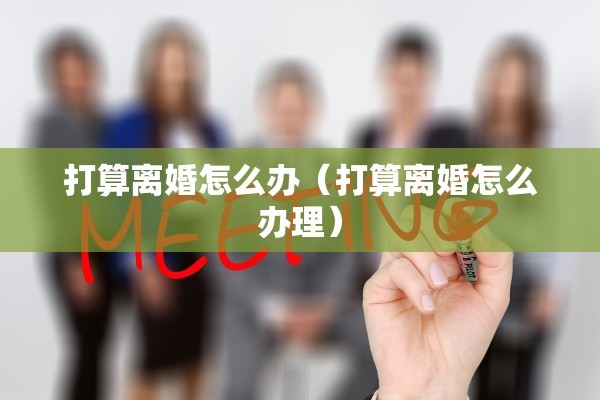 打算离婚怎么办（打算离婚怎么办理）