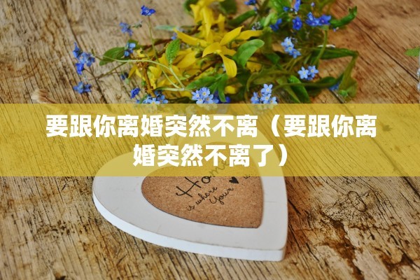 要跟你离婚突然不离（要跟你离婚突然不离了）