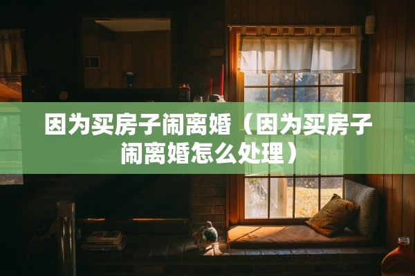 因为买房子闹离婚（因为买房子闹离婚怎么处理）