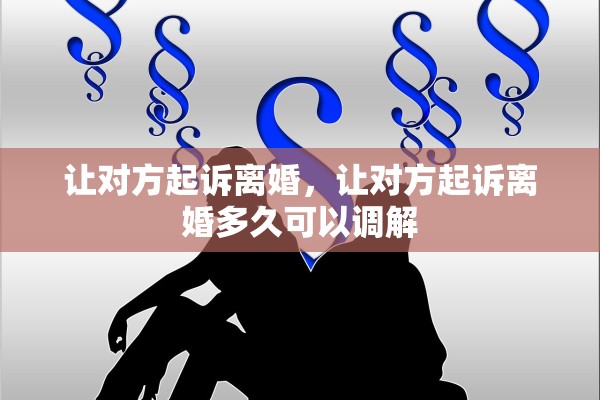 让对方起诉离婚，让对方起诉离婚多久可以调解