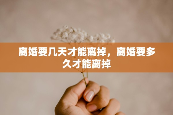 离婚要几天才能离掉，离婚要多久才能离掉