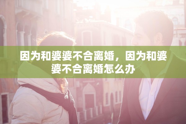 因为和婆婆不合离婚，因为和婆婆不合离婚怎么办