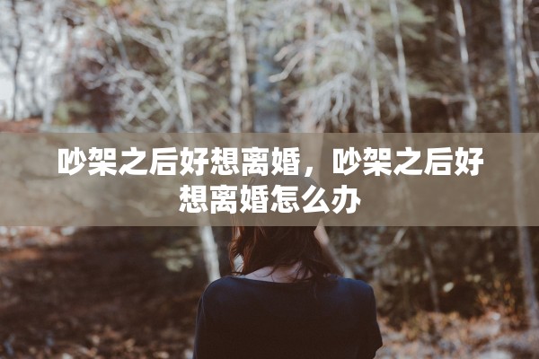 吵架之后好想离婚，吵架之后好想离婚怎么办