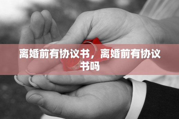 离婚前有协议书，离婚前有协议书吗