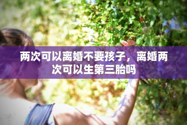 两次可以离婚不要孩子，离婚两次可以生第三胎吗