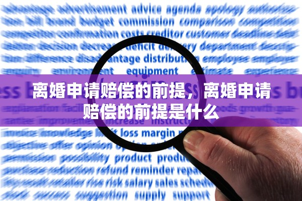 离婚申请赔偿的前提，离婚申请赔偿的前提是什么