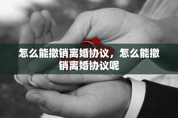 怎么能撤销离婚协议，怎么能撤销离婚协议呢