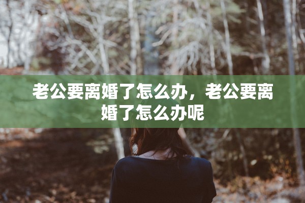 老公要离婚了怎么办，老公要离婚了怎么办呢
