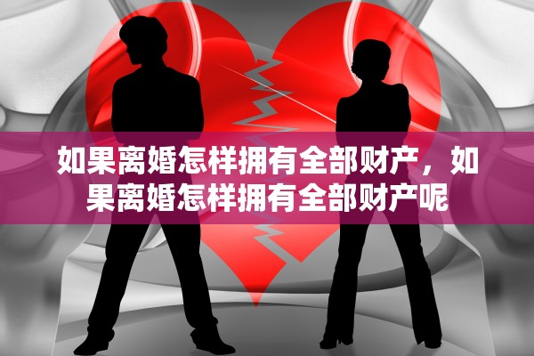 如果离婚怎样拥有全部财产，如果离婚怎样拥有全部财产呢
