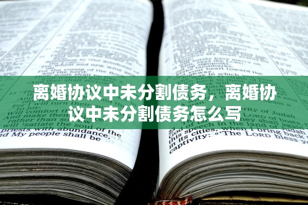 离婚协议中未分割债务，离婚协议中未分割债务怎么写