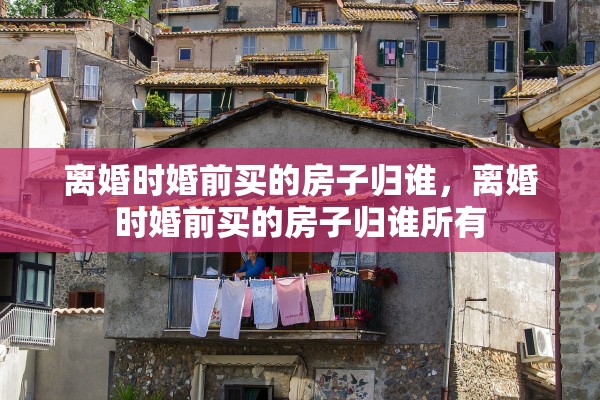 离婚时婚前买的房子归谁，离婚时婚前买的房子归谁所有