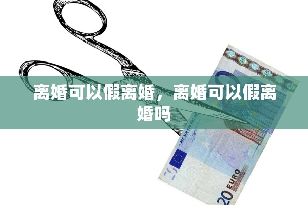 离婚可以假离婚，离婚可以假离婚吗