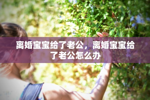 离婚宝宝给了老公，离婚宝宝给了老公怎么办
