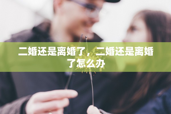 二婚还是离婚了，二婚还是离婚了怎么办
